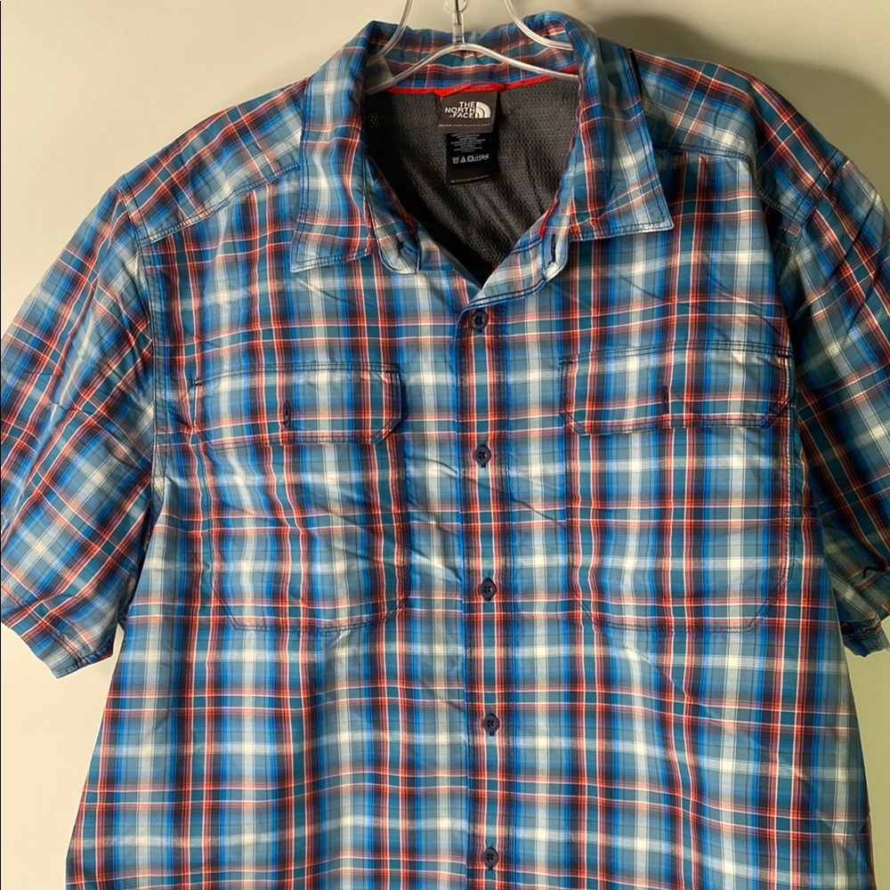 The North Face Red and Blue Plaid Button Down Shirt